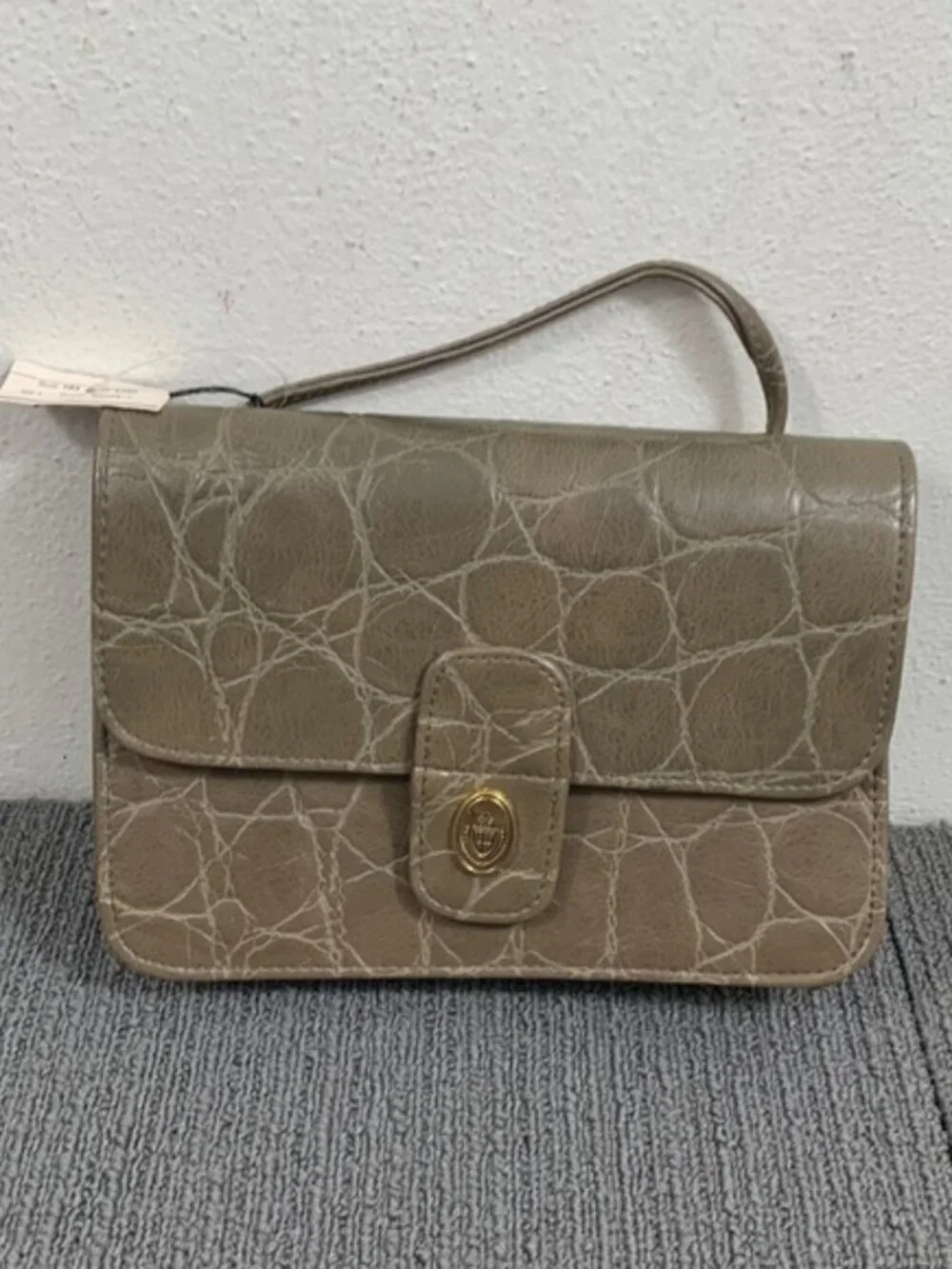 Croc Embossed Handbag Convertible Shoulder Crossbody Purse with Mirror Small